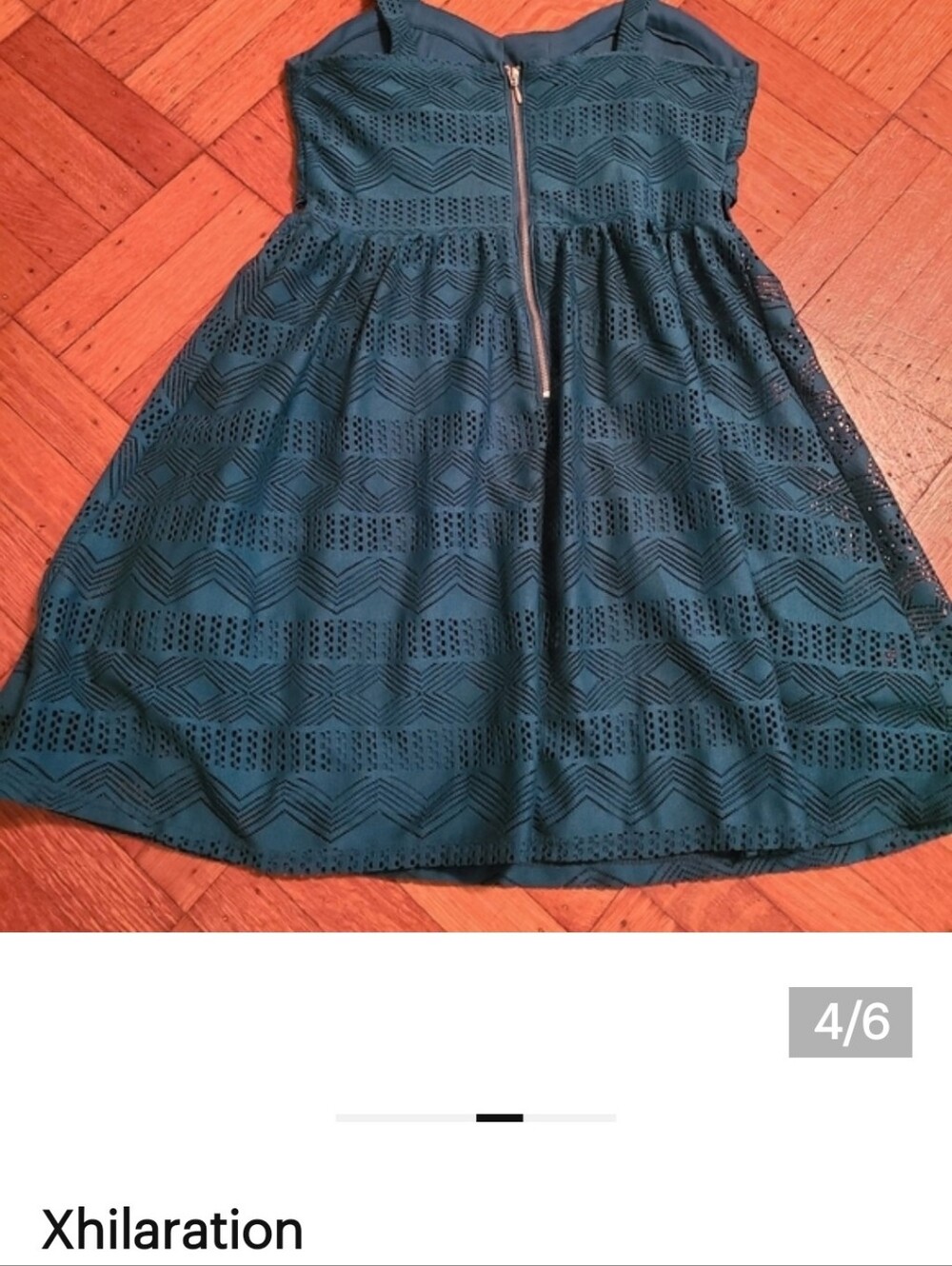 Xhilaration Teal Lace A-Line Dress - Picture 5 of 7